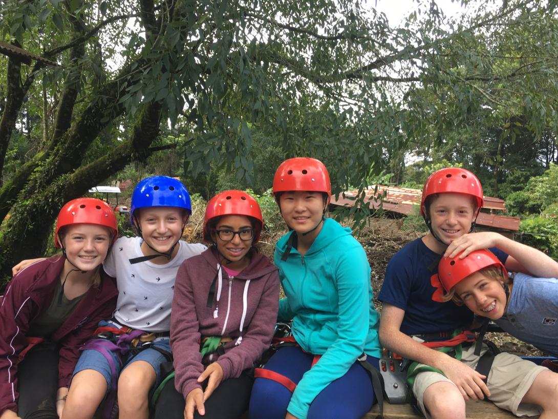 Middle school students in Costa Rica explore caves on a service learning program abroad. Middle School volunteers go into caves in Costa Rica on their project abroad.